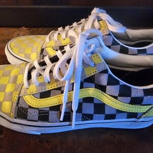 Vans Checkered Yellow and Black Sneakers